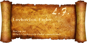 Levkovics Fedor névjegykártya